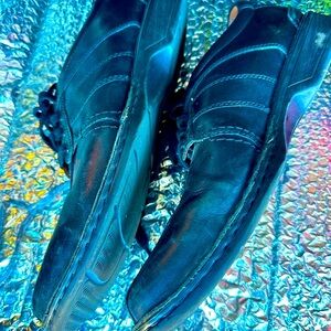 Black Leather Clarks